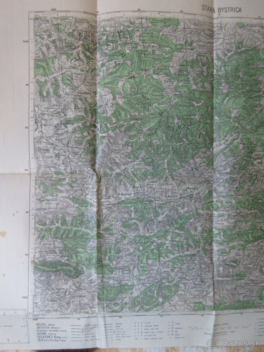 Mapa Stará a Nová Bystrica, Oščadnica, Terchová r. 1957 - 2