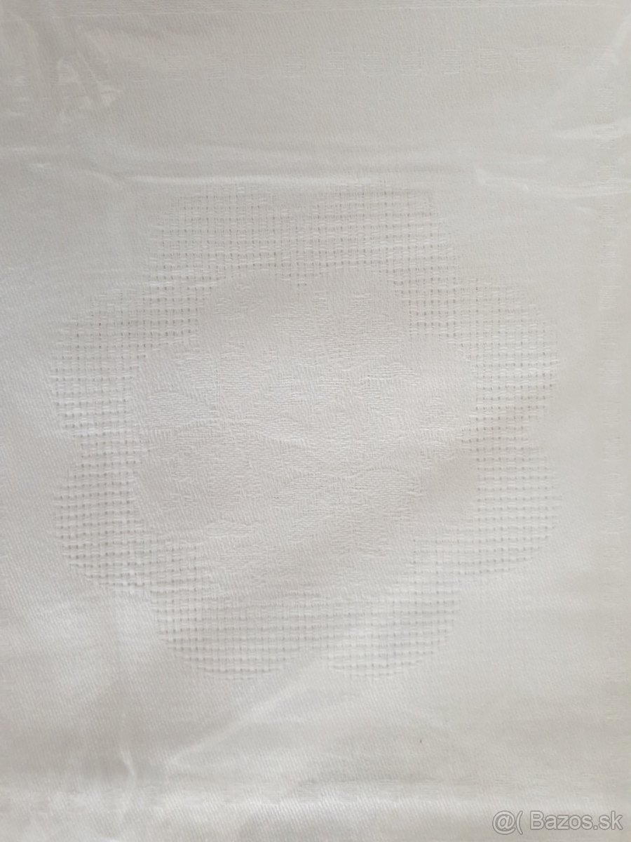 Damaškovy obrus biely 1,45x1,45m, 4ks, nove - 2