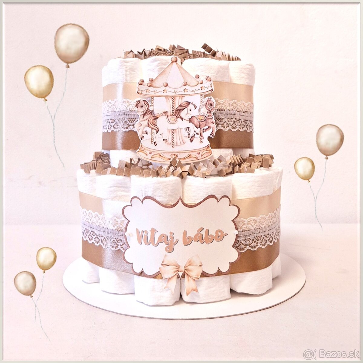 Plienková torta BÉŽOVÝ KOLOTOČ - 2