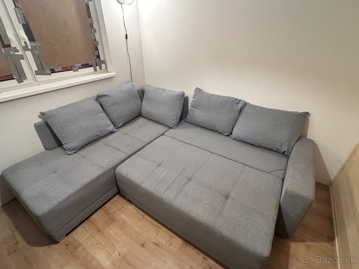 Rohový rozkladací gauč s úložným priestorom - 2