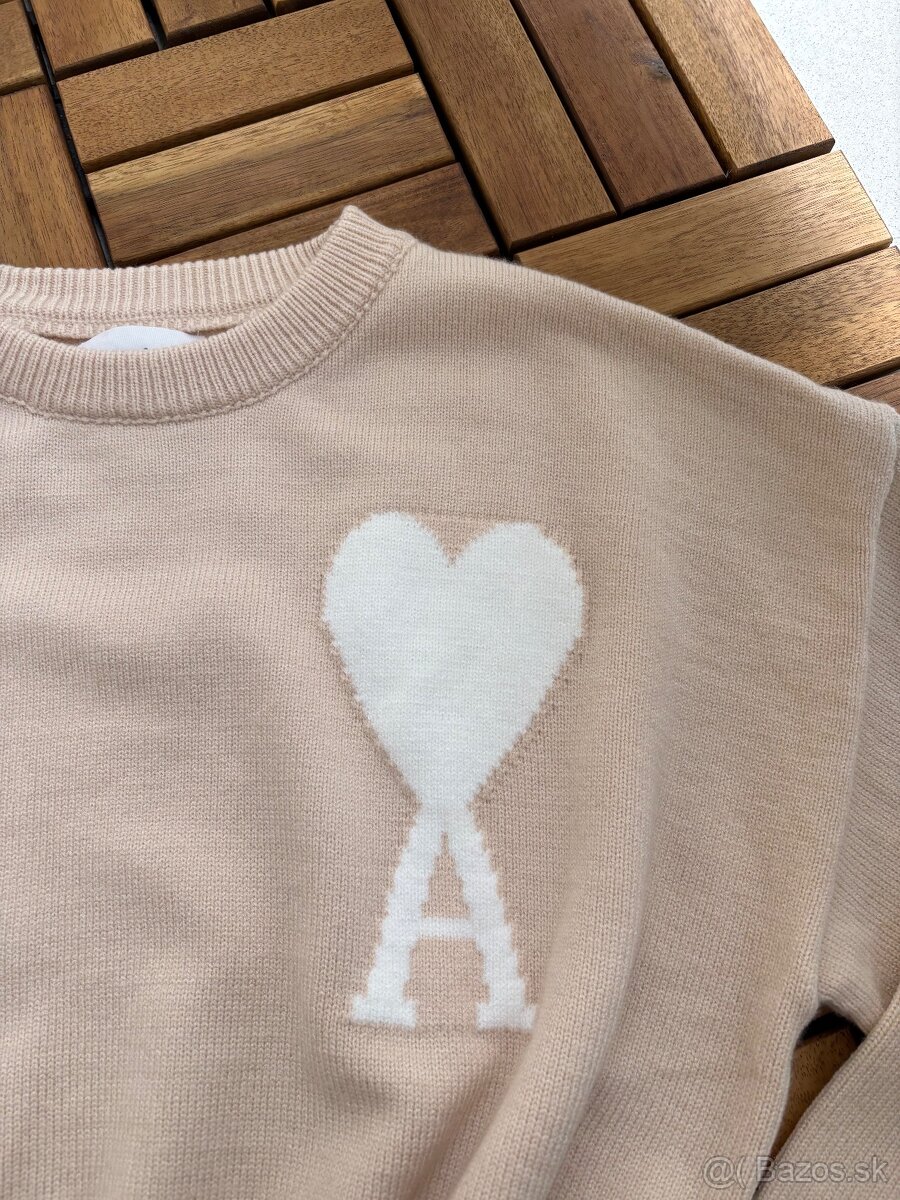 Ami pletený kremovy pulover sveter - 2