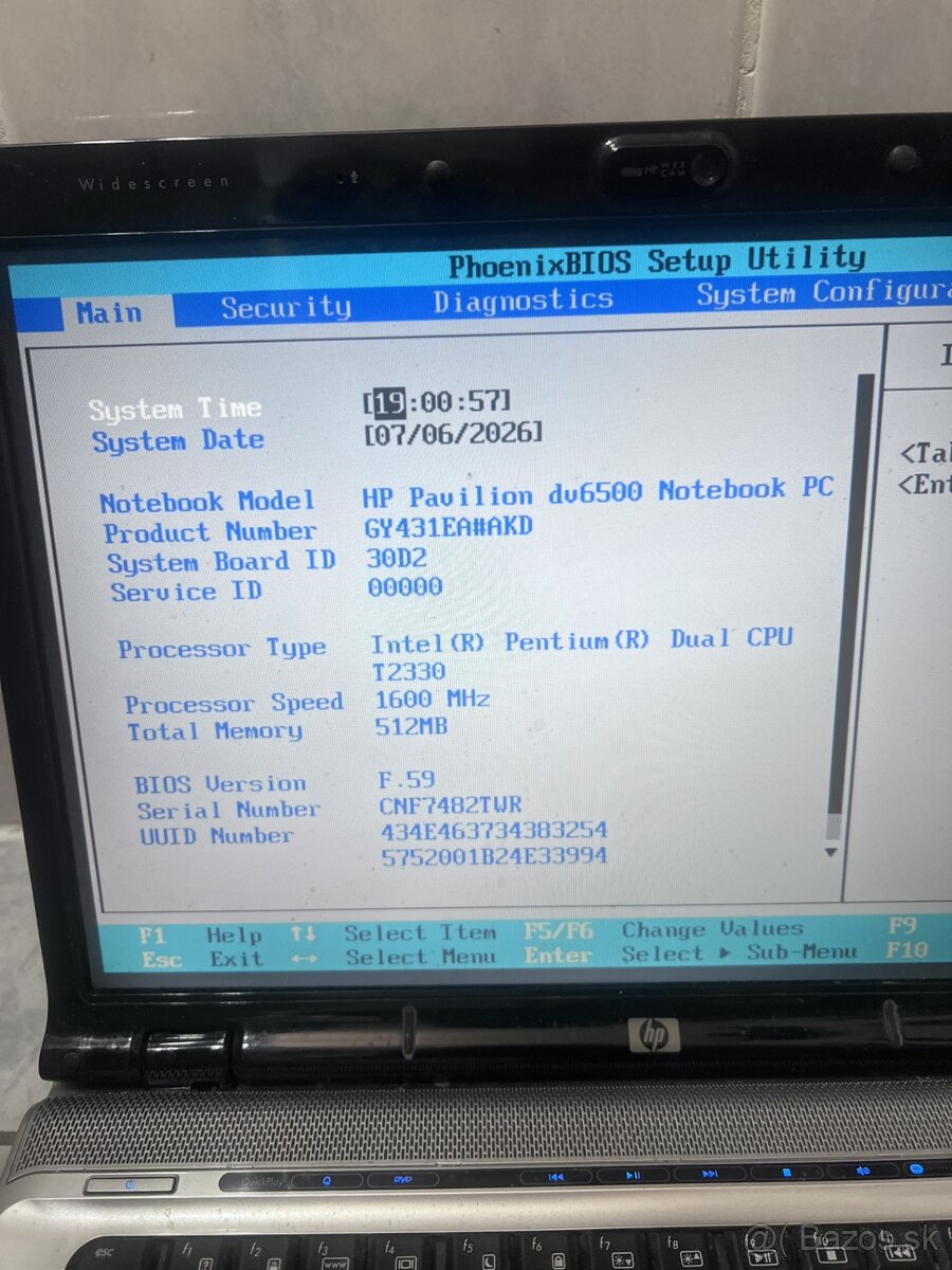 Notebook HP + diely - 2