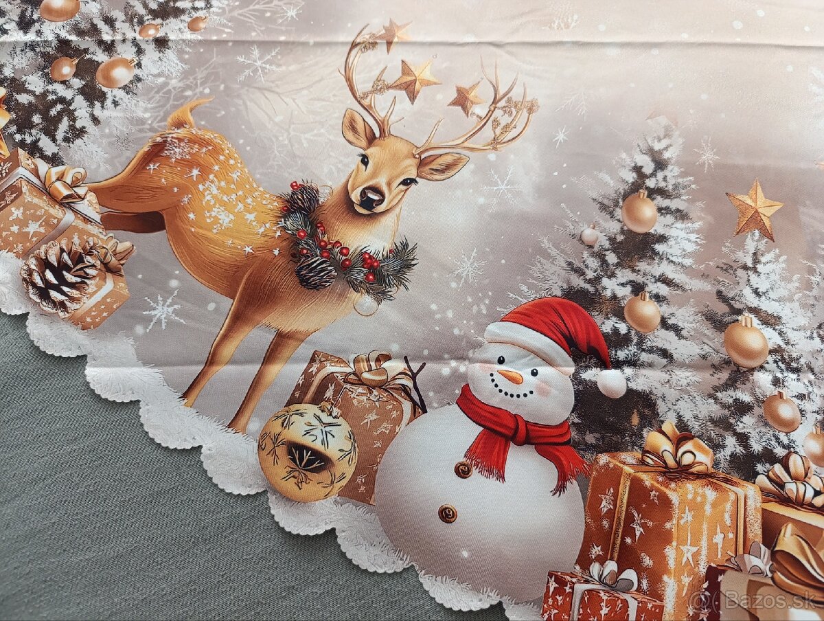 Vianočný zlatý teflonový obrus - 2