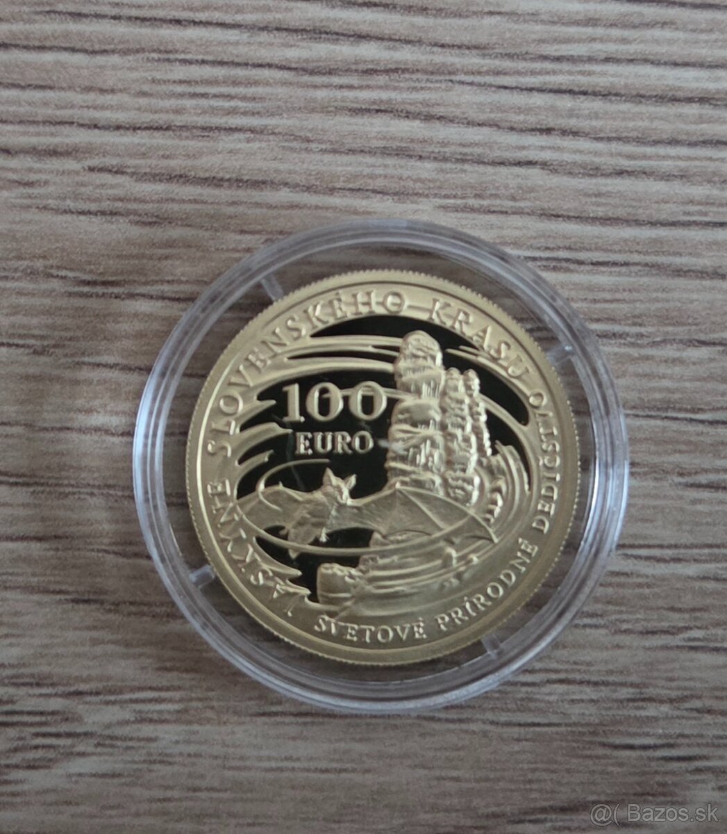 Zlatá zberateľská minca 100 € Jaskyne Slovenského krasu 2017 - 2