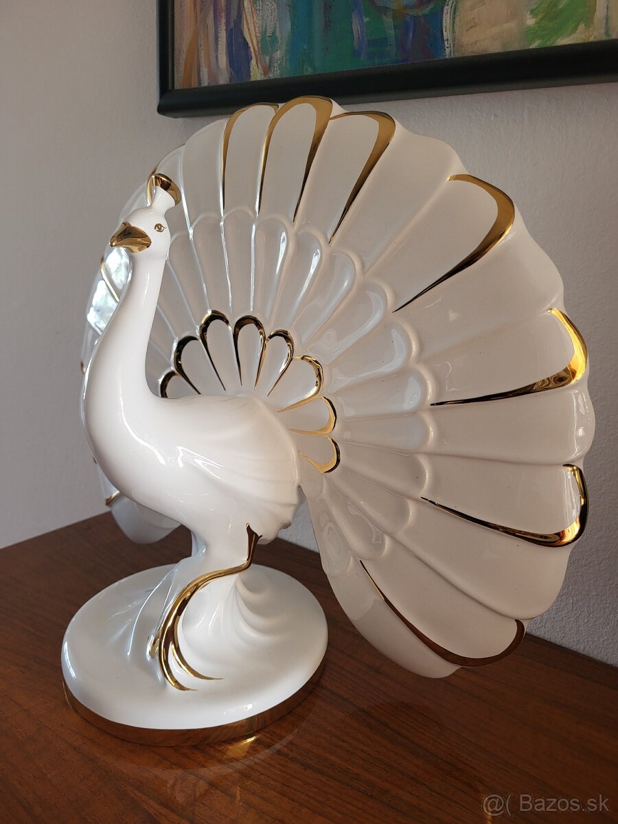 Mmohutný porcelánový páv, Italy - 2