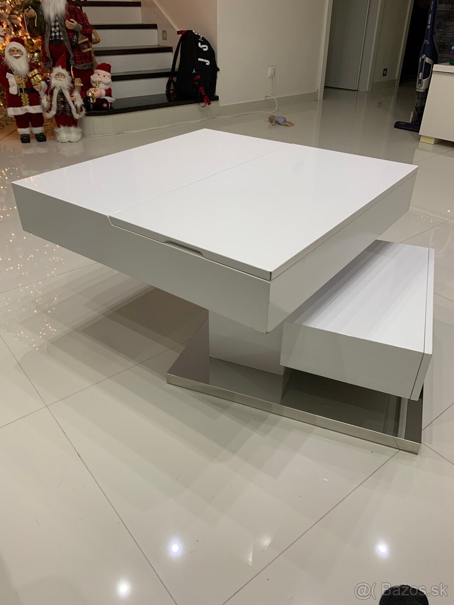 Stôl biely lesklý - 2