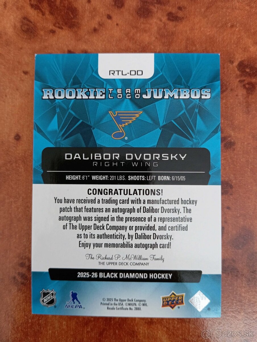 Dalibor Dvorský - hokejová karta - 2