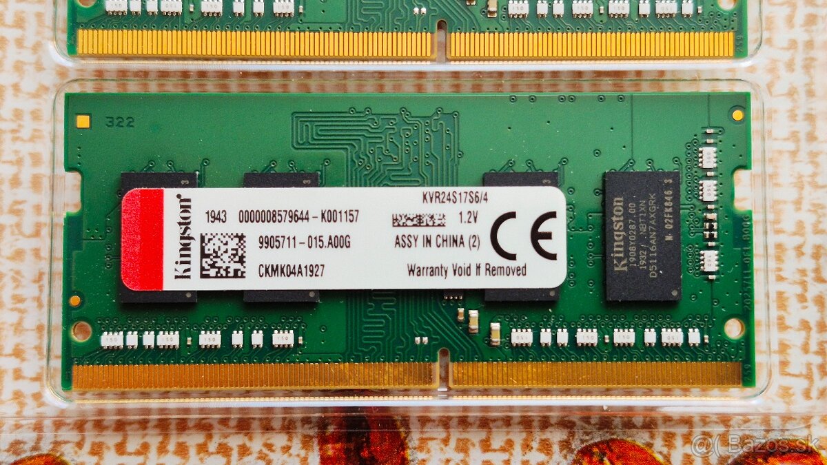 Kingston 2x4GB RAM, DDR4, 2400MHz - 2