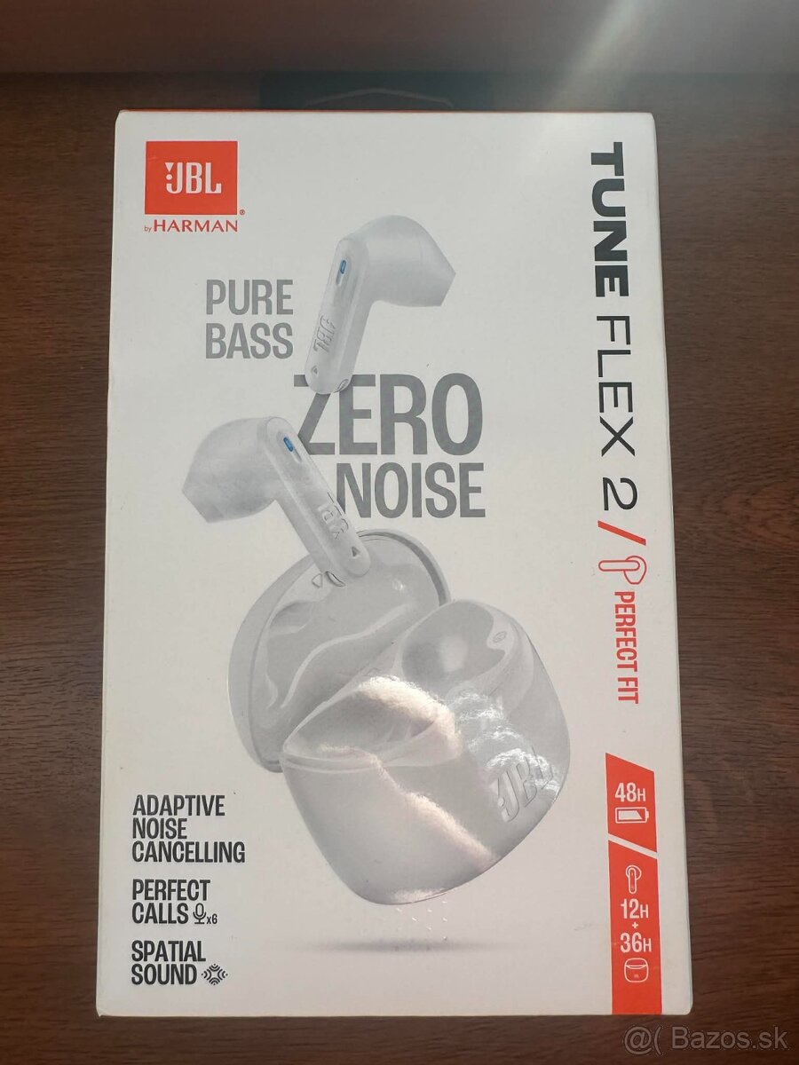 Slúchadlá JBL Tune Flex 2 biele/výdrž 48 hod/Bluetooth 5.3 - 2