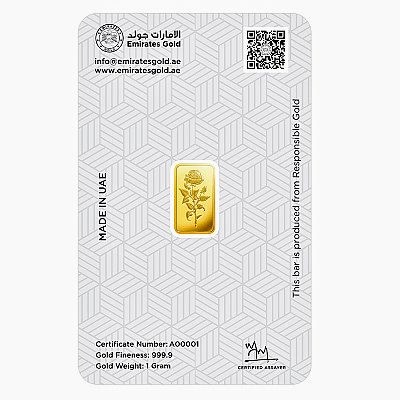 1g zlatá investčná tehlička Emirates Gold 999.9 - 2