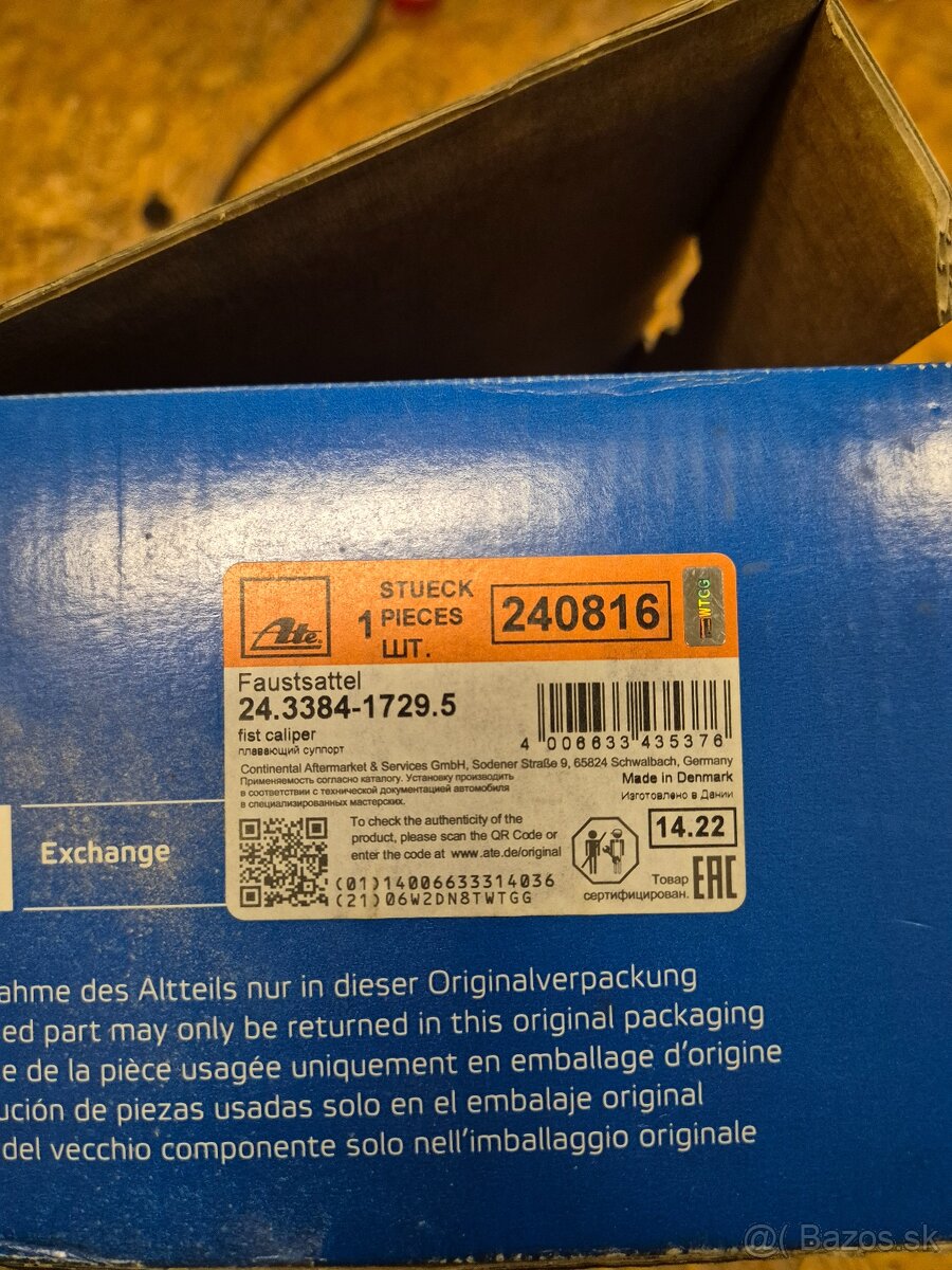 Zadny lavy brzdovy strmen ATE - 2