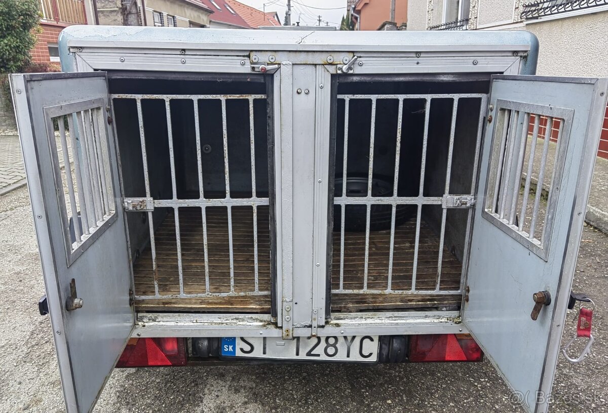 Prívesný vozík na prepravu psov – dvojbox - 2