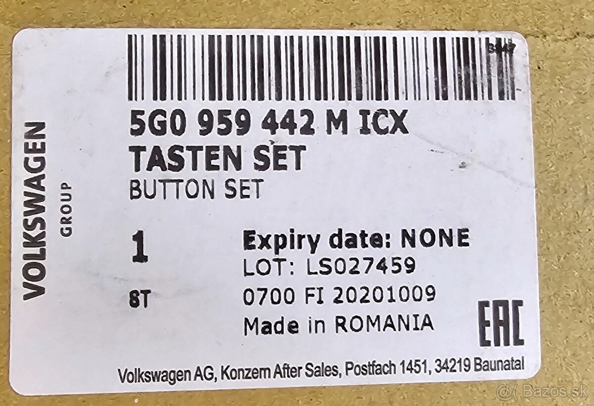 Tlačítka na volant VW 5G0959442MICX - 2