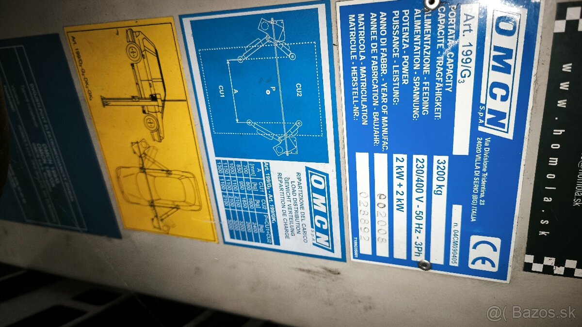 Dvojstlpovy zdvihák OMCN 199G - 2