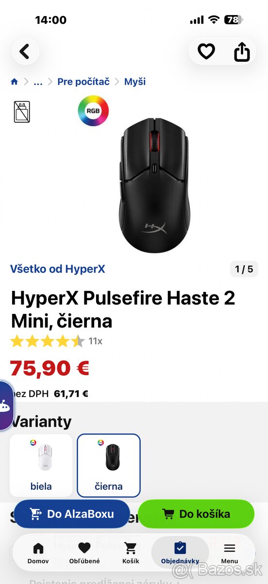 Predám túto hernú myš Hiperx mini - 2
