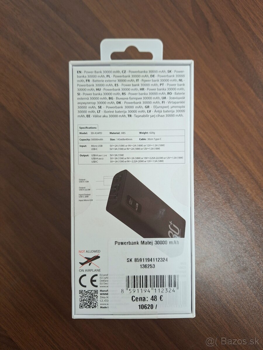 WG Matěj 30000 mAh, záruka do 9/2028 - 2