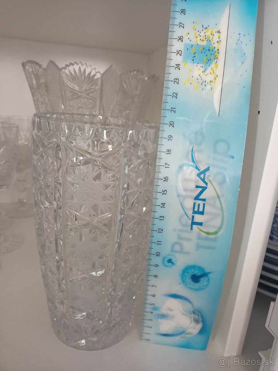 Krištáľové poháre, vaza - 2