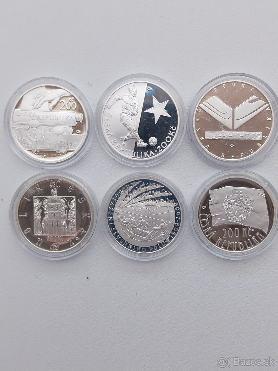 Mince strieborne 200 KČ Proof - 2