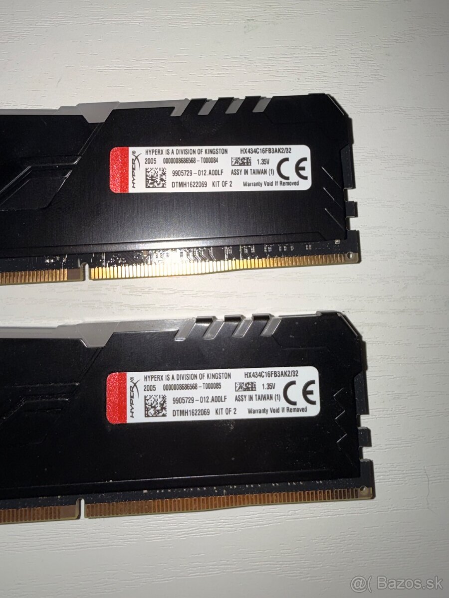 Predám RAM DDR4 Kingston hyperx Fury 2x16gb - 2