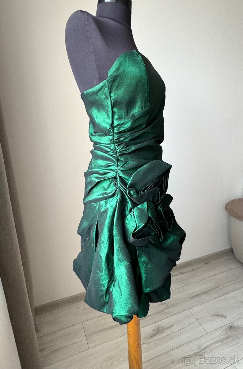 Spoločenské smaragdové šaty - 2