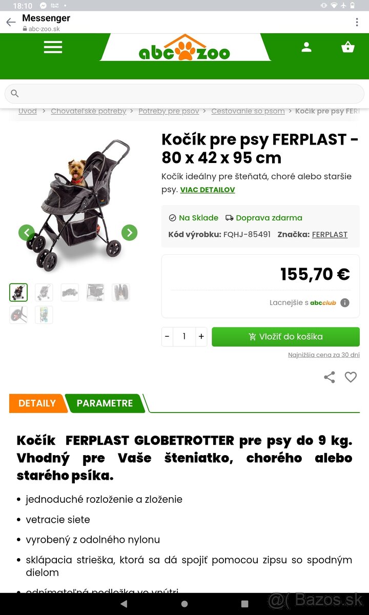 Kočík pre psikov do 9kg - 2