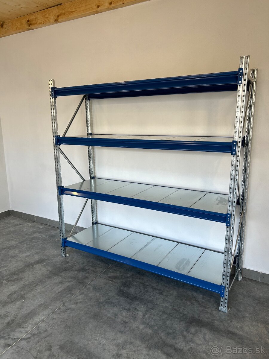 Kovový policovy regál, priemyselný profi nosnosť 450kg - 2