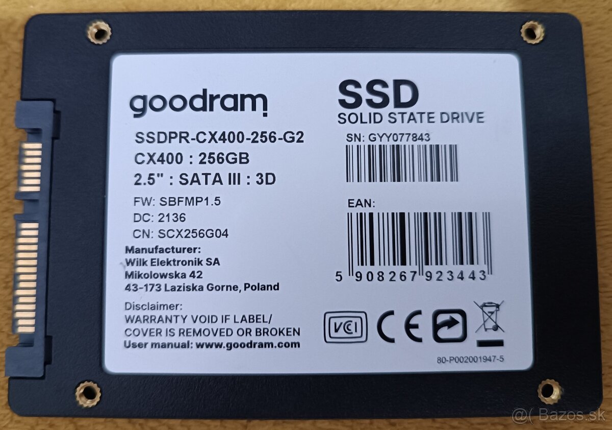 GOODRAM SSD 2,5" CX400 256GB - 2