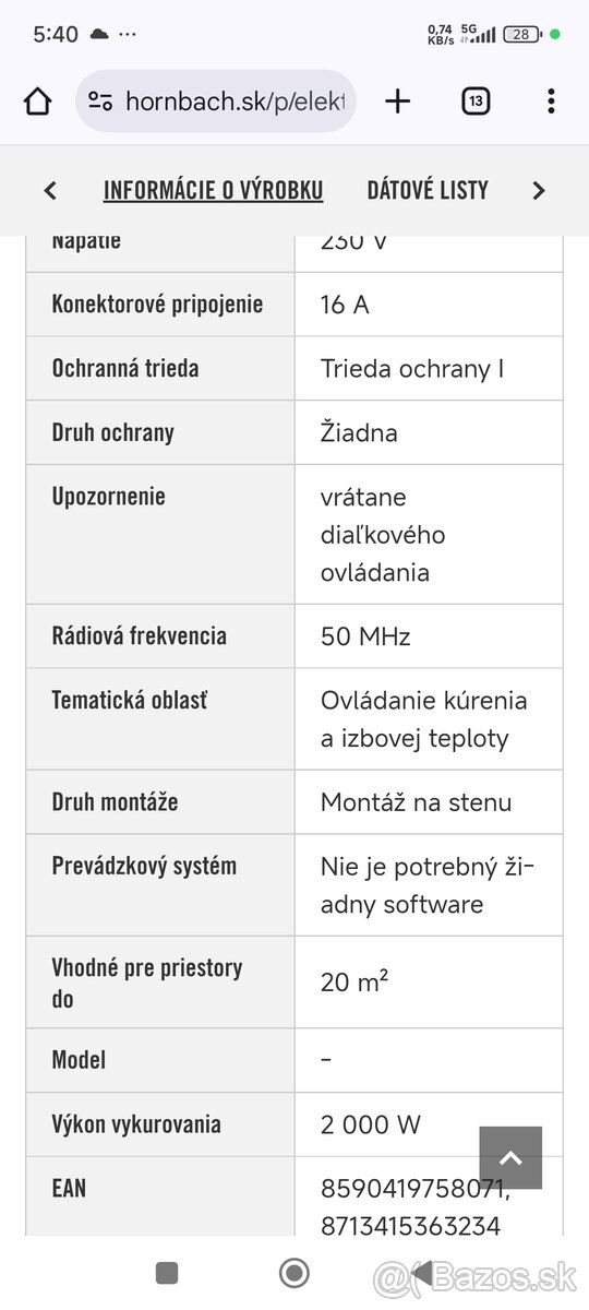 Predam elektricky nasteny ohrievač - 2