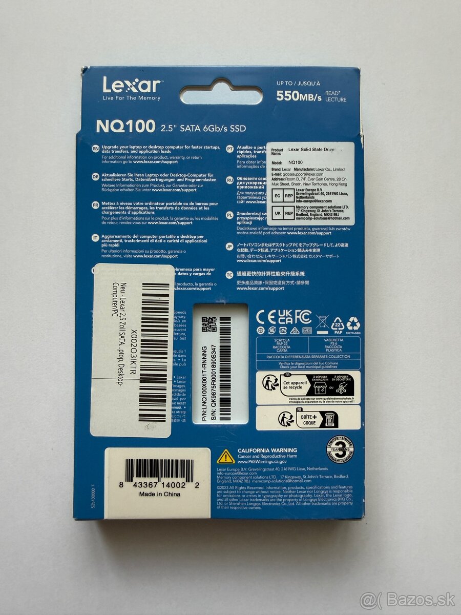 Lexar SSD NQ100 1TB 2,5" SATA 550MBps - 2