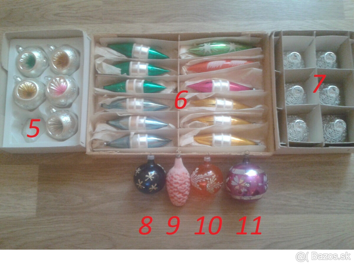 PREDAM RETRO VIANOCNE OZDOBY - GULE, VLOCKY - 2