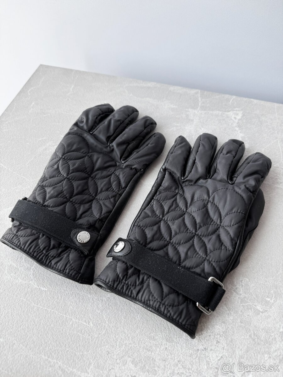 Originál LOUIS VUITTON dámske čierne kožené rukavice - 2