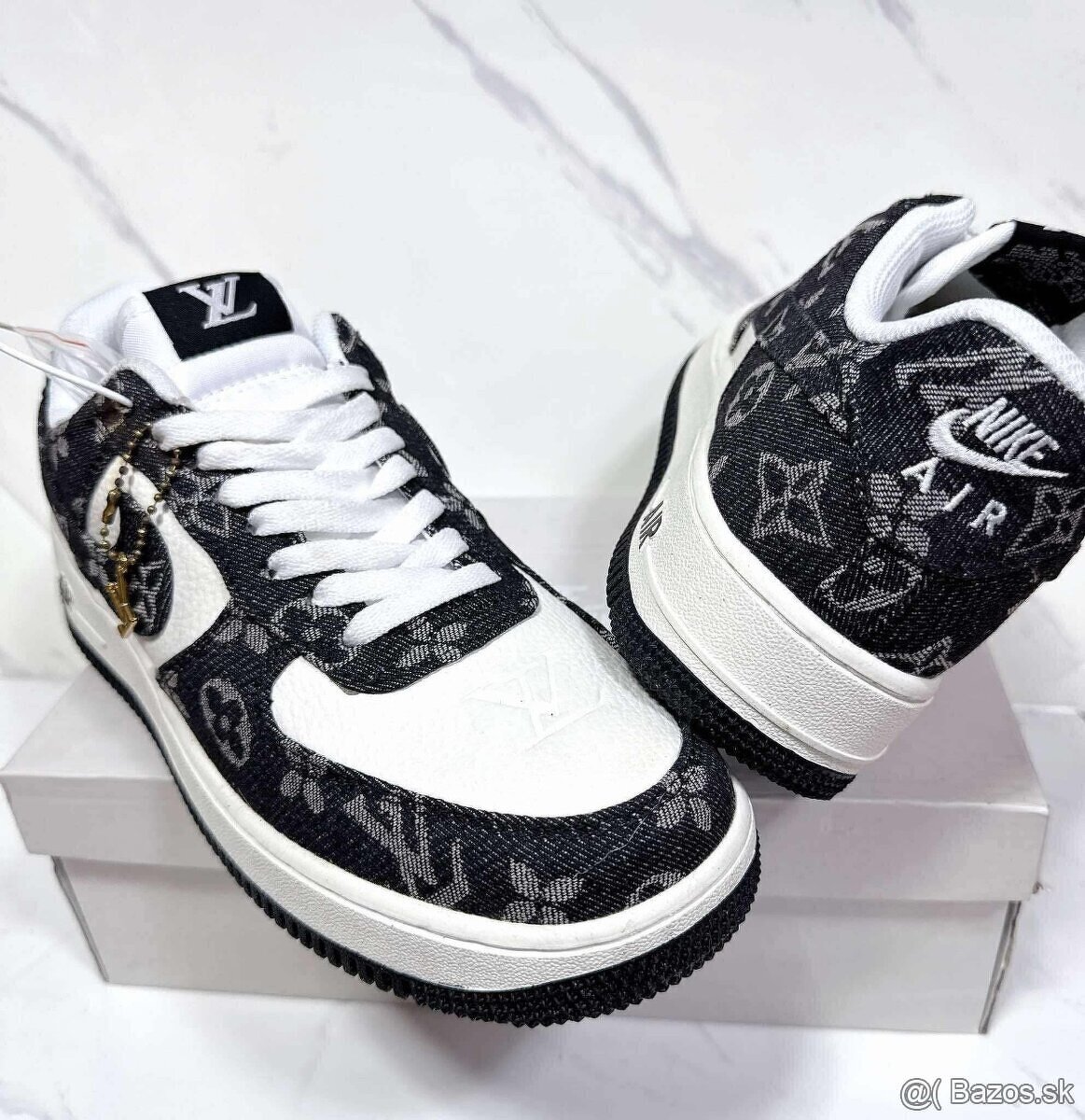 Nike Air Force x Louis Vuitton Čierne s bielim - 2