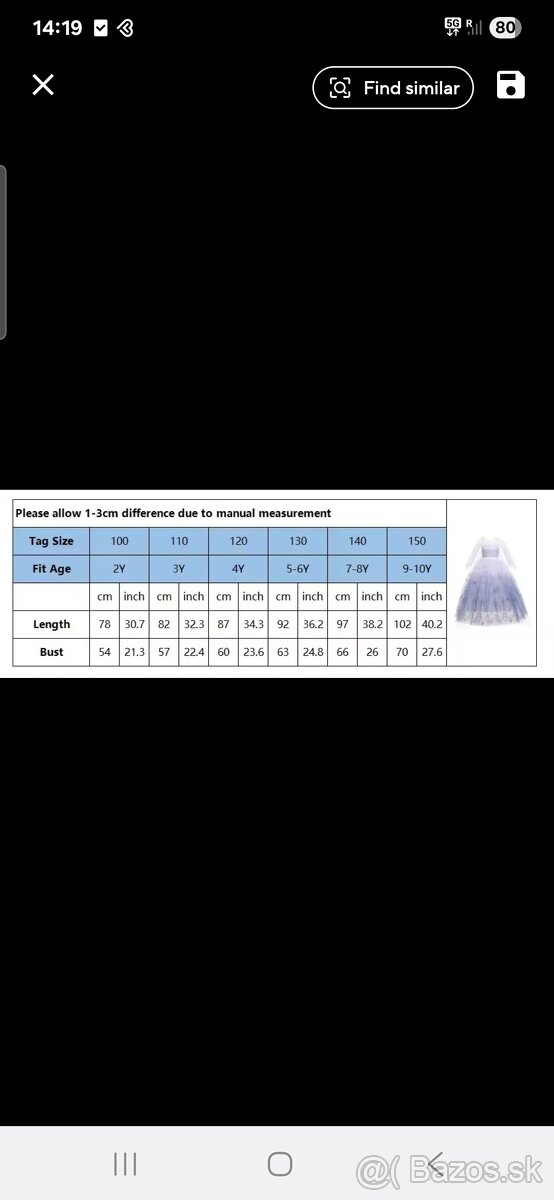Saty ELZA FROZEN v.100 alebo v 130 s korunkou a rukavicami - 2