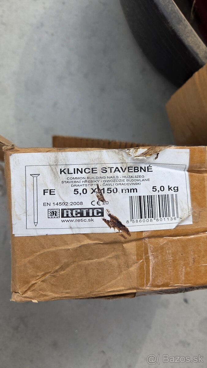 Stavebne klince 5,0x150mm - čierne - 2