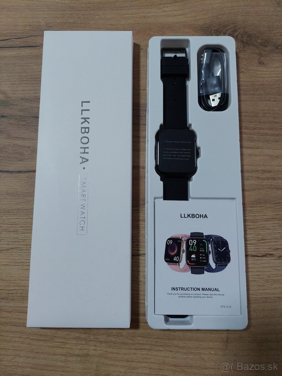 Chytré hodinky P72 – 1,85" - volanie, IP68, čierné - 2