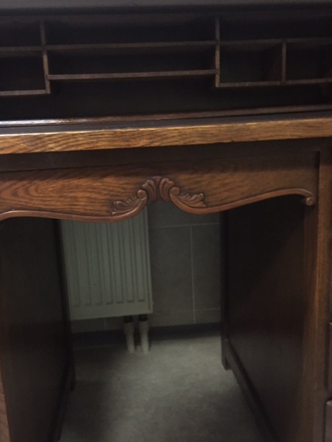 Nádherný historický dubový roletový písací stôl - 2