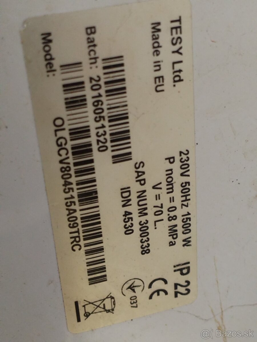 Elektrický bojler 70L - 2