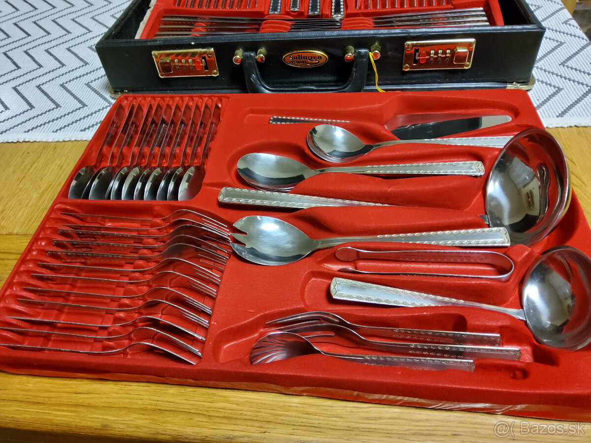 Retro jedálenský príbor Solingen pre 12 osôb, 72 dielny - 2