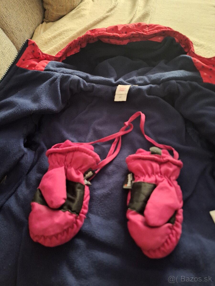 Zimná bundička s kapucňou a rukavicami č.92 - 2