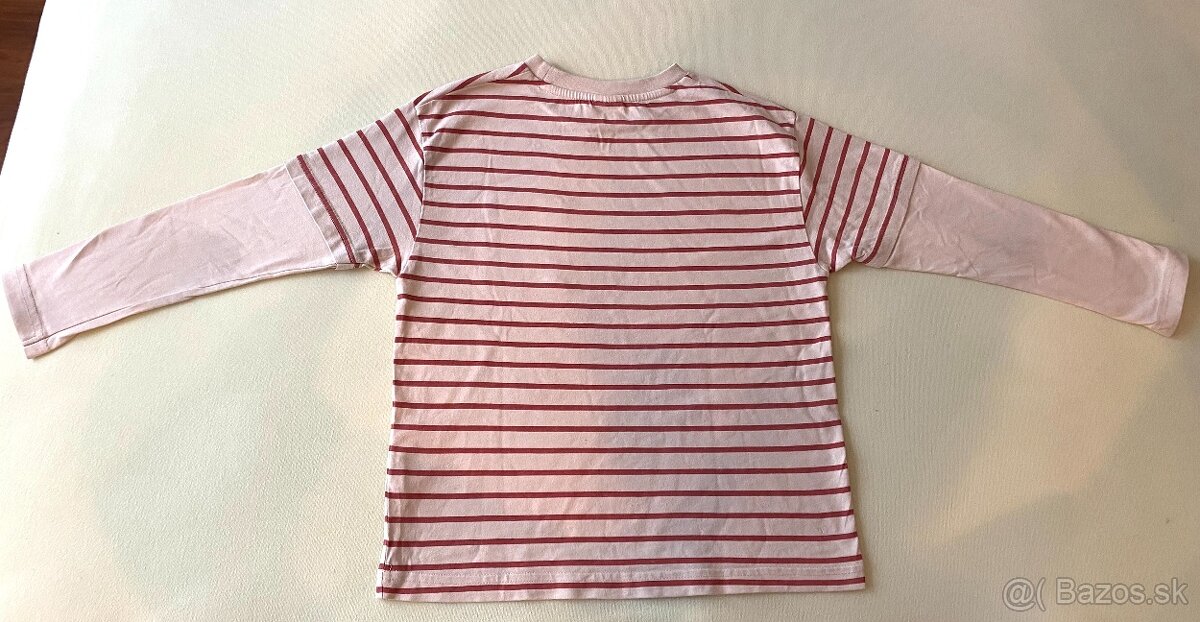 Pruhované bavlnené tričko na 7-8 rokov - 2