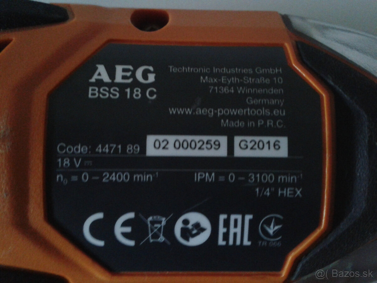 AEG rázový utahovak + svetlo - 2