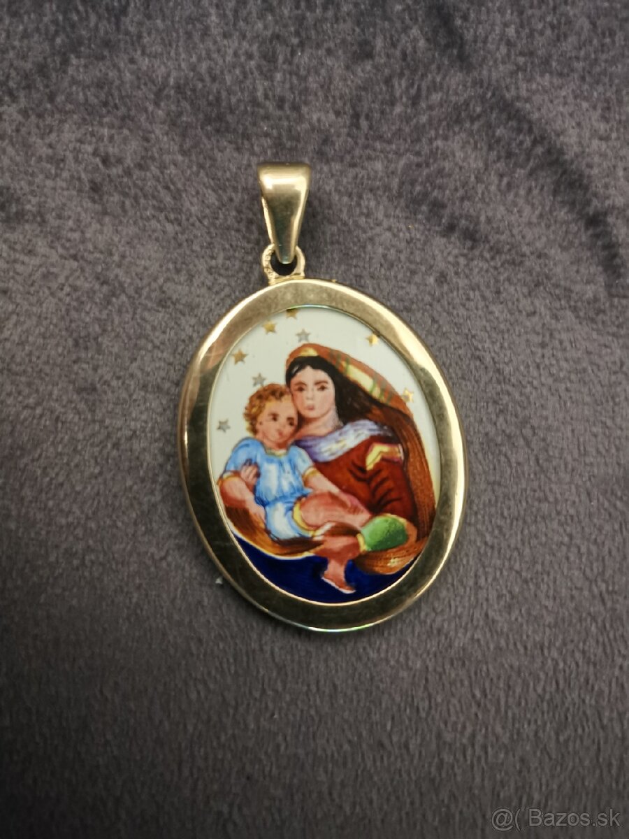 Prívesok madonka, 14k zlato - 2