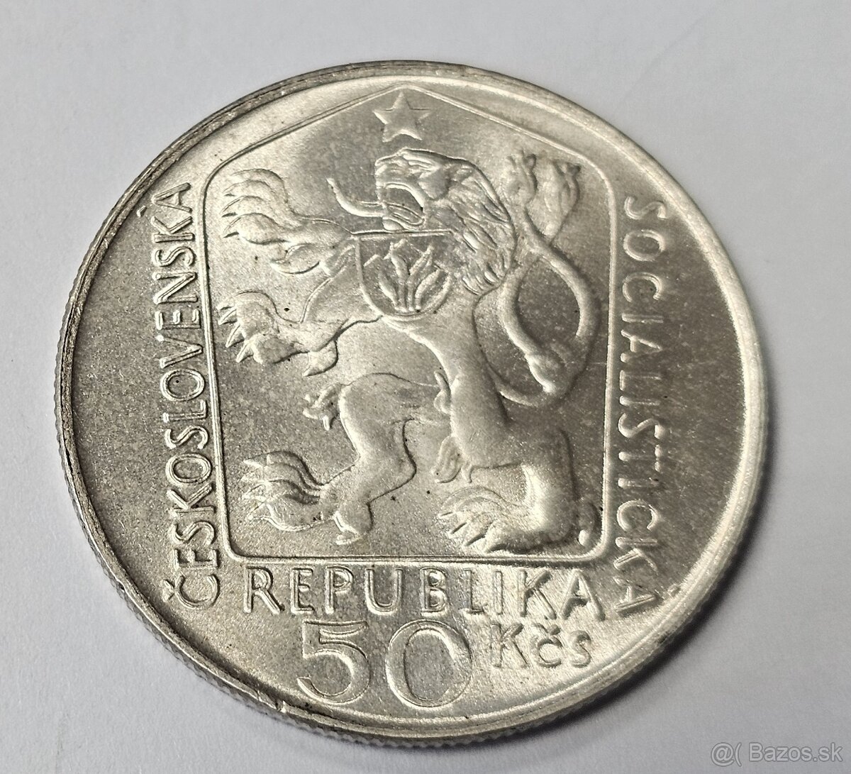 Ponúkam na predaj Ag mincu 1975 50Kčs S.K.Neumann UNC - 2
