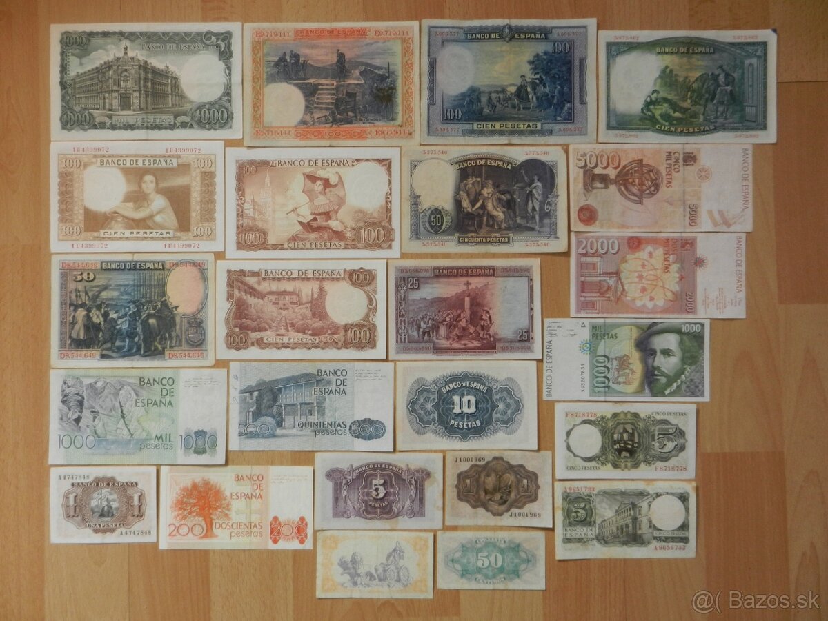 Bankovky staré Španielsko, Srbsko a iné - 2