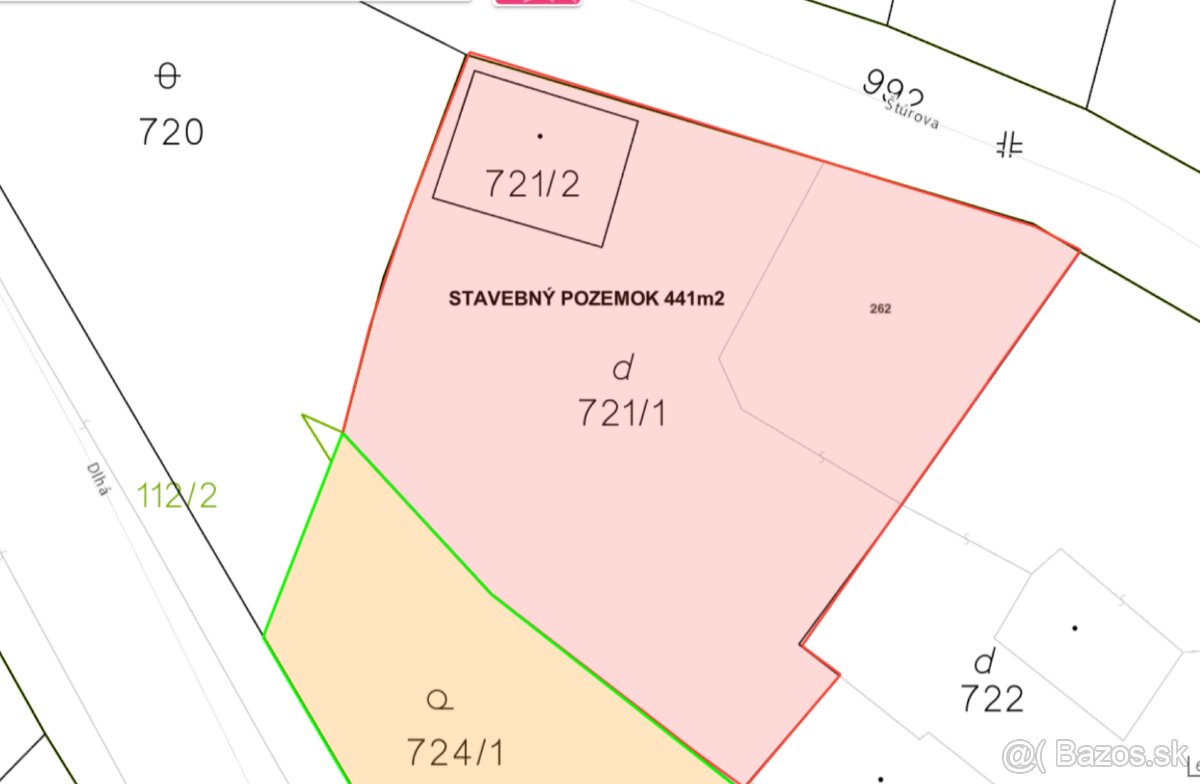 Predaj / stavebný pozemok 441 m2 Bystričany okres Prievidza - 2