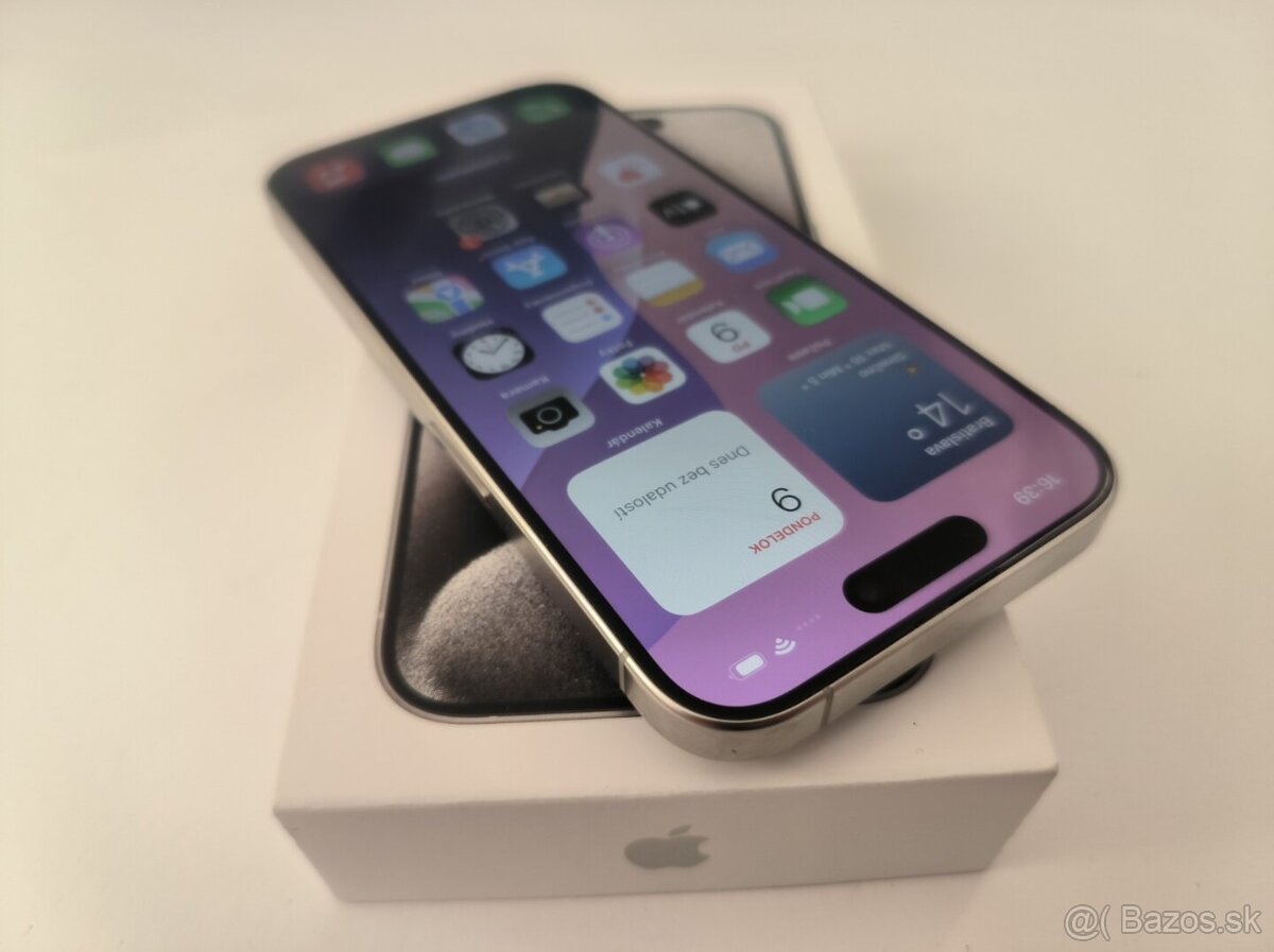 apple iphone 15 PRO 128gb White Titanium / Batéria 85% - 2