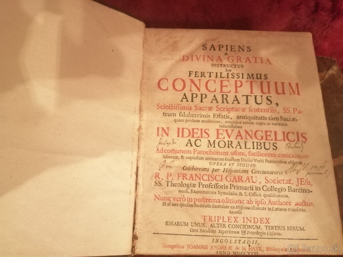 Stará vzácna hrubá kniha z r. 1731 - 2