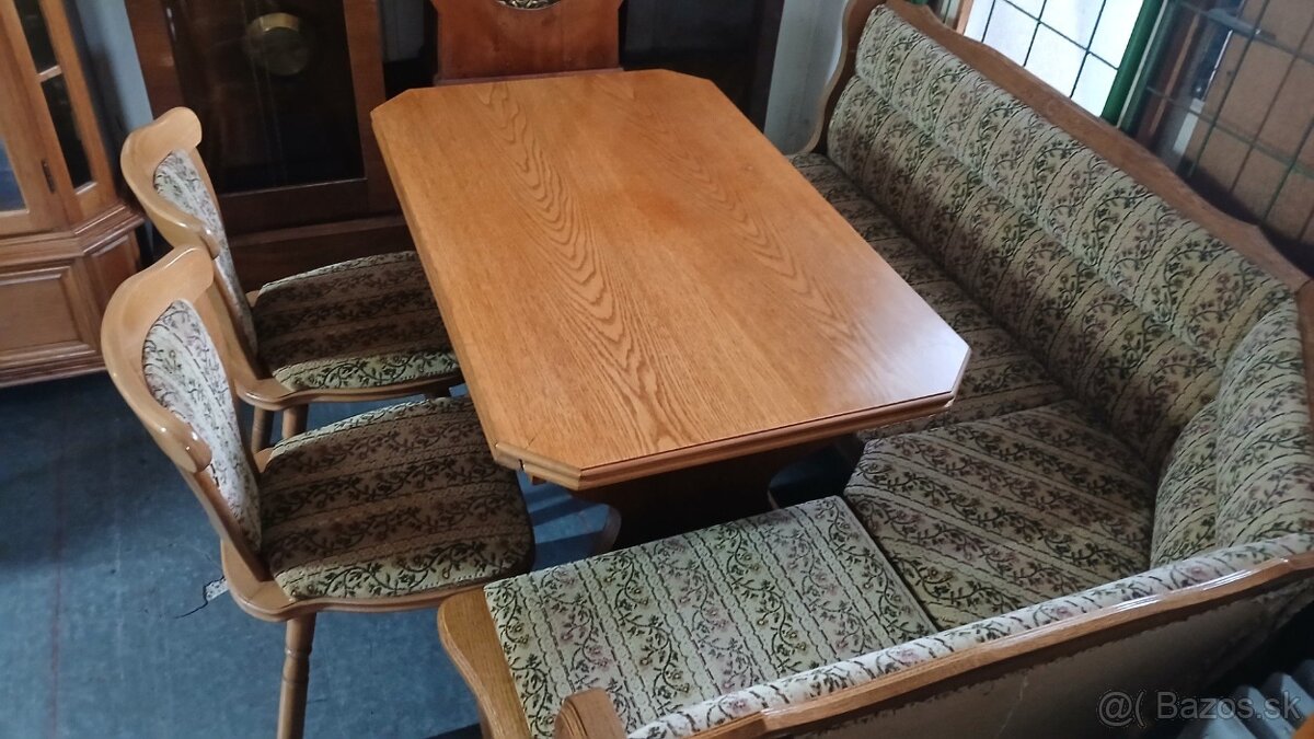 Rustikálna rohová lavica+2stoličky+rozkl.stôl - 2