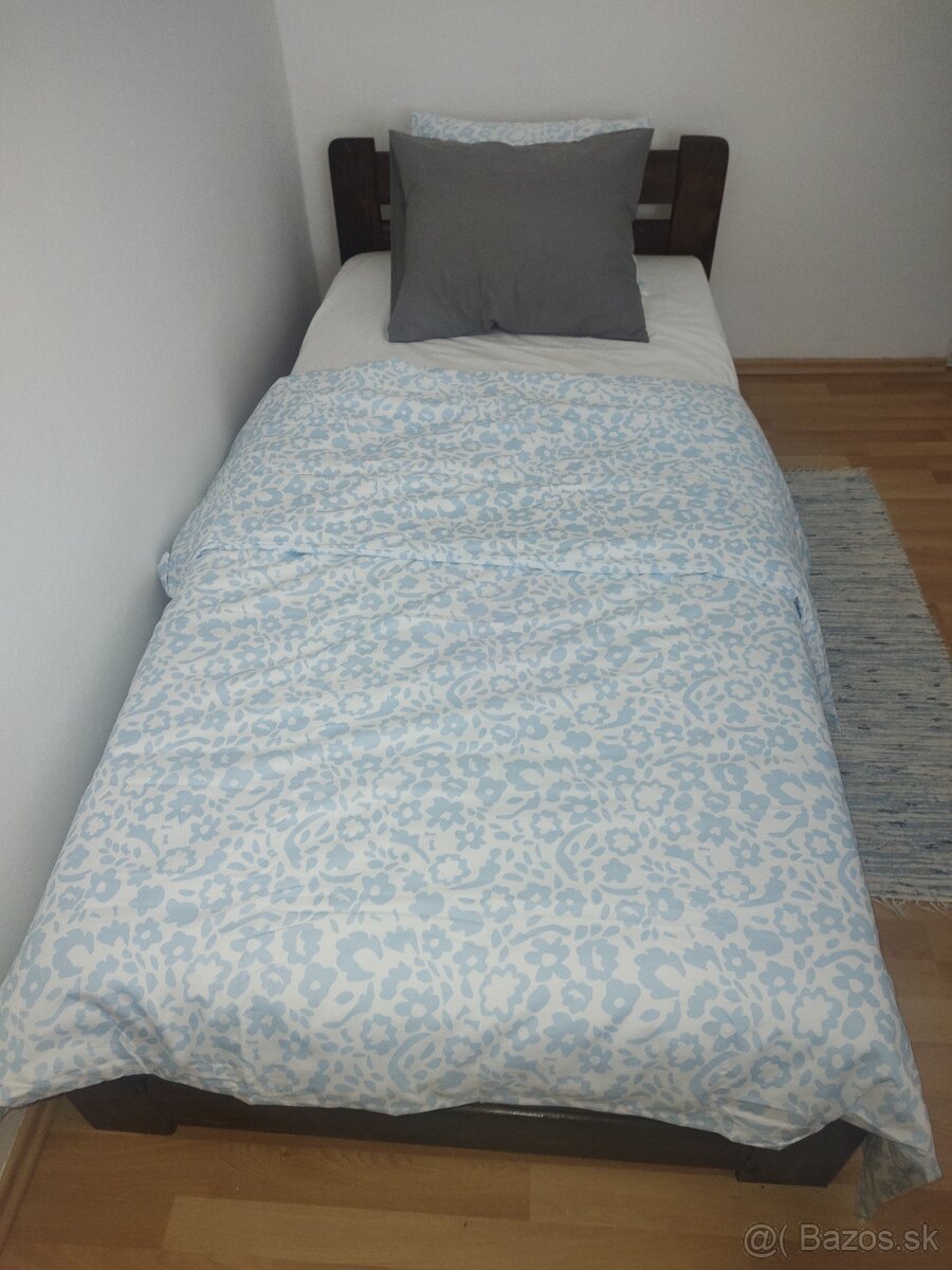 Nová posteľ, drevená konštrukci, drev. rošt kvalitný matrac - 2