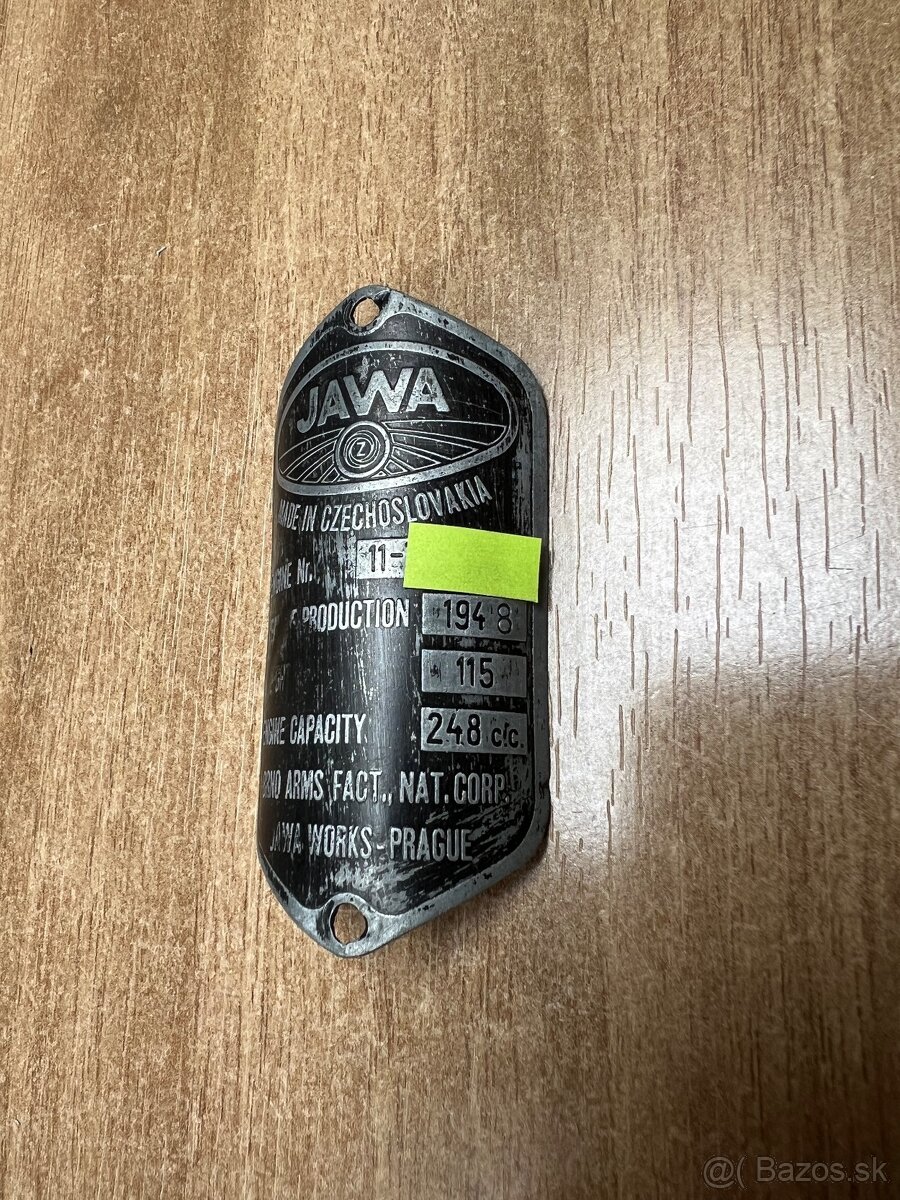 Štítok Jawa Perák 250 - 2